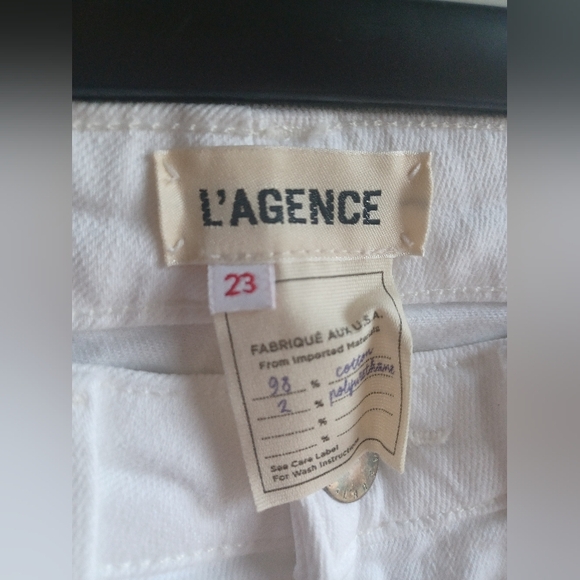 L'AGENCE Women's Margot High-Rise Skinny Ankle Jeans in Blanc Size 23 - Picture 6 of 10